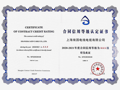 Warm congratulations to Shanghai Aein for winning the "Shanghai contract-abiding and credit-worthy enterprise" again